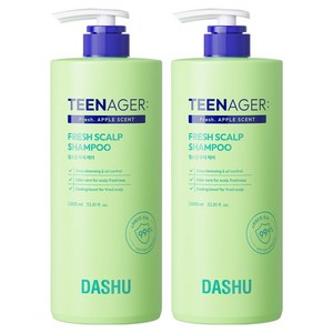 다슈 데일리 틴에이저 프레쉬 두피케어 샴푸, 1L, 2개
