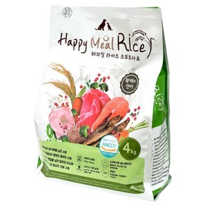 똑똑한끼 3개월 이상 강아지 해피밀 라이스 소프트사료, 4kg, 1개, 소+황태