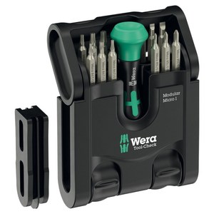 Wera 베라 Tool-Check Modular Micro 1 정밀 비트 드라이버 미니 공구 세트 049002, 1개, 15종