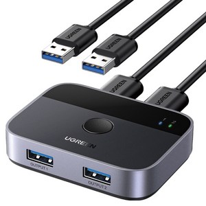 유그린 USB 3.0 2대2 스위치 선택기 CM757, 혼합색상, 1개