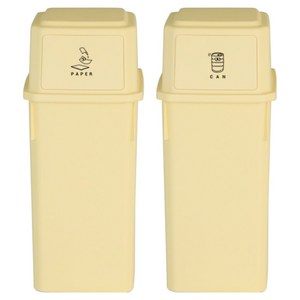 네이쳐리빙 피넛베리 데일리 적층 가능 재활용 분리수거함 60L x 2p, 피넛버터