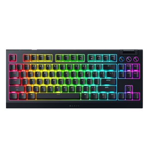 레이저 BlackWidow V4 TKL HyperSpeed 무선 텐키리스 키보드, Black, RZ03-0548, 오렌지축