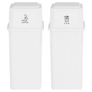 네이쳐리빙 피넛베리 데일리 재활용 분리수거함 60L x 2종 세트, 밀크화이트