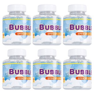 공유 버블건 비눗방울 휴대용 리필액 100ml, 6개, 투명