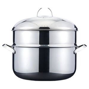 에지리 인덕션 스텐큐브 IH 통 3중 곰솥 9L + 찜기 스텐 세트, 28cm, 혼합색상, 1세트
