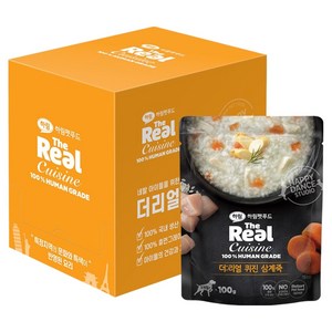 하림펫푸드 강아지 생후 3개월령 더리얼 퀴진 삼계죽 파우치 습식사료, 닭, 100g, 10개