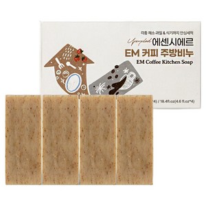 에센시에르 EM 커피 주방 비누, 130g, 4개