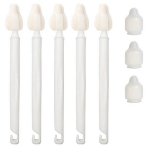 하이비 젖병 젖꼭지 세척 몽글이 롱 미니솔 5p + 먼지보호캡 3p 세트, 1세트, 화이트