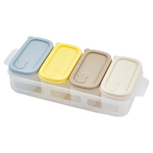 글라스락 베이비 블록 이유식 큐브 125ml x 4종 세트, 혼합색상, 1세트