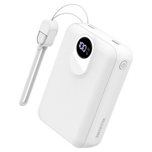 스마텍 PD 20W 고속 충전 LCD 키링 대용량 마그네틱 맥세이프 보조배터리 20000mah 멀티단자, STPB-MP20, 화이트