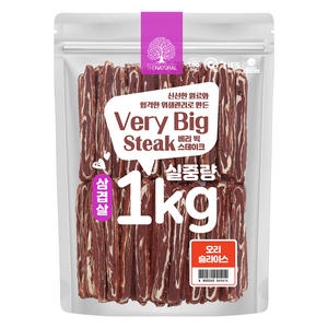 더내추럴 강아지 베리빅 삼겹살 스테이크, 오리 슬라이스, 1kg, 1개