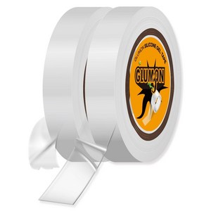 글루몬 자국없는 초강력 실리콘 클리어겔 나노 양면 테이프 10mm x 3m, 2개