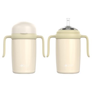 주니 유아용 스테인레스 자기주도컵 + 스테인레스 빨대컵 세트, 240ml, 1세트, 코코아