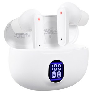 팬택 LCD 무선 커널형 블루투스 ENC 노이즈캔슬링 이어폰, TBT-100, 화이트