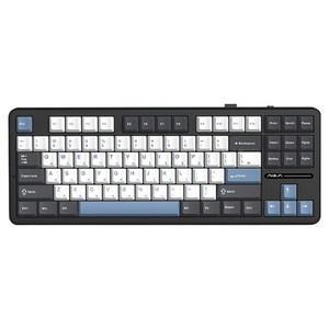 AULA 텐키리스 유무선 기계식 키보드, 인디고 블랙, F87Pro, 저소음 솜사탕축