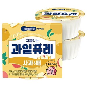 베베쿡 처음먹는 과일퓨레, 사과/배, 80g, 2개