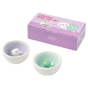 버터 햅삐데이 레이니 멍솜이 술잔 2종 세트, PURPLE + GREEN, 1세트