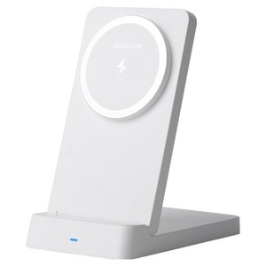 유니콘 15W 접이식 PD3.0 QC3.0 지원 스탠드 맥세이프 고속무선충전기 ZQ-M15W, 화이트, 1개