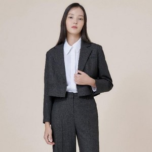 케네스레이디 여성용 체큐브 노치드카라 자켓