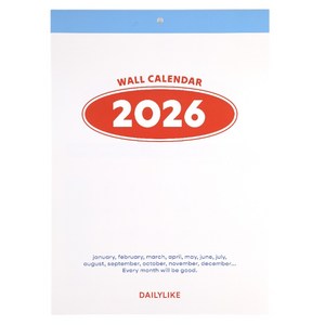 dailylike 2026 월 캘린더, 혼합색상, 1개