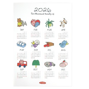 dailylike 2026 마이 버디 페이퍼 캘린더, 혼합색상, 1개