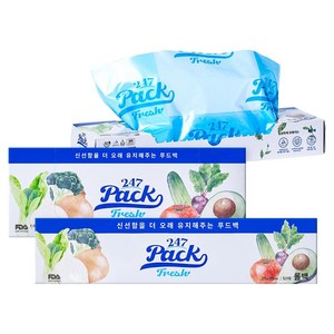 247팩 프레쉬 프리미엄 지퍼백 10p + 롤백 50p + 봉투 5p 세트, 1세트