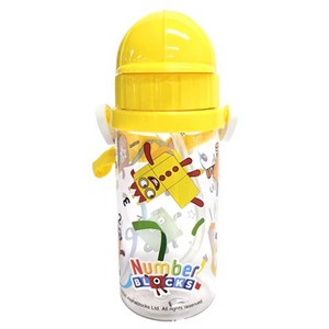 르번 넘버블록스 스트랩 에코젠 빨대 보틀, 혼합색상, 350ml, 1개