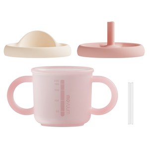 모윰 유아용 올실리콘 양손 유아컵, 200ml, 1개, 스트로베리