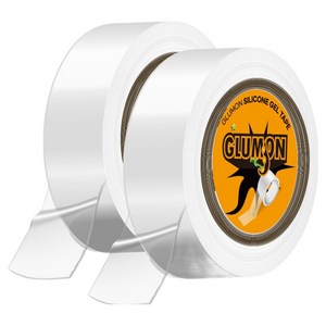 글루몬 자국없는 초강력 실리콘 클리어 겔 나노 양면 테이프 30mm x 2m, 2개