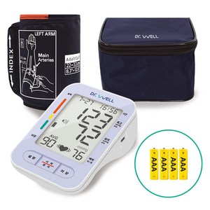 닥터웰 한글버전 자동전자 혈압계 SM1090 + 보관가방 + 건전지 4p 세트, 1세트, SM-1090
