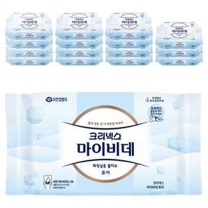 크리넥스 마이비데 퓨어 화장실용 물티슈 일반형, 55g, 40매, 16개