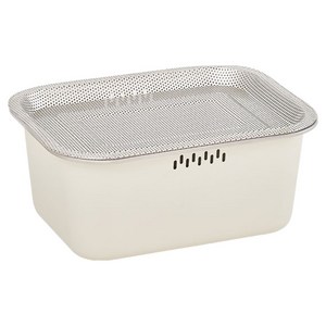 퍼기 무연마제 코팅 설거지통 10L + 타공 트레이 세트, 1세트, 실버