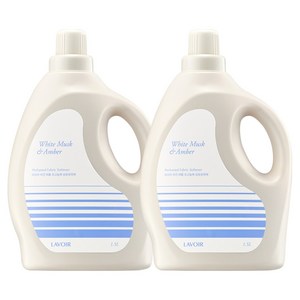 라브아 퍼퓸 초고농축 섬유유연제 화이트 머스크 앤 앰버향 본품, 1.5L, 2개