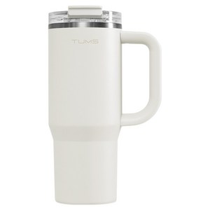 텀스 플립 스트로우 대용량 텀블러, 크림화이트, 900ml, 1개