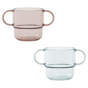 탁가온 에코젠 유아 양손 투명컵, 브라운, 민트, 2개, 200ml
