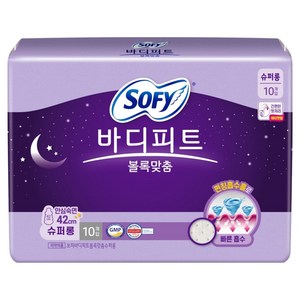 바디피트 볼록맞춤 생리대날개형, 슈퍼롱, 10개입, 1개