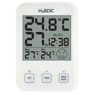휴비딕 디지털 시계 온습도계, 1개, 화이트
