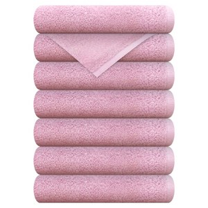 송월타월 심플 컬러무지 세면타올 130g 30수 면사, 분홍, 7개