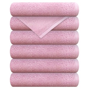 송월타월 심플 컬러무지 세면타올 130g 30수 면사, 분홍, 6개