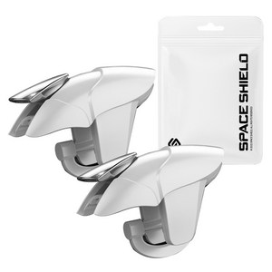 스페이스쉴드 스마트폰 호환 바이퍼 모바일 FPS 게임 사격 게이밍 4핑거 트리거 좌우세트, 화이트, 1세트