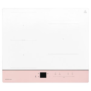 나비엔매직 인덕션 2분할 전기레인지 3구 화이트 + 로즈핑크, ERI-3663AF, 빌트인
