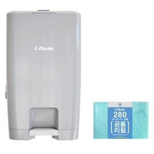 이지캔 기저귀 쓰레기통 EZ-270 + EZ-280R 리필1롤 세트, 그레이, 27L