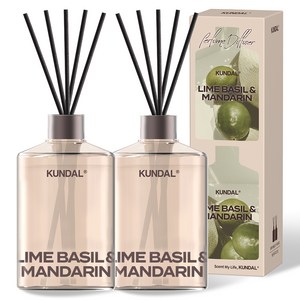 쿤달 시그니처 퍼퓸 디퓨저 선물세트, 라임바질앤만다린, 500ml, 2개