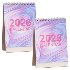 세우세 2026년 컬러팝과 그라데이션 탁상달력 캘린더, 혼합색상, 2개