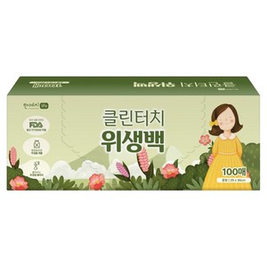 한예지 클린터치 위생백 25 x 35 cm, 중(M), 1개, 100개입