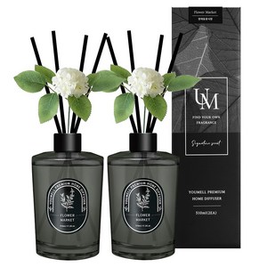 유멜 프리미엄 실내용 디퓨저, 양재동꽃시장, 510ml, 2개 골드박스 특가