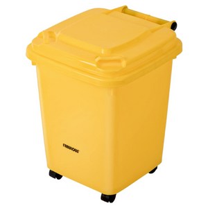패블러스 샤이보이 이동식 업소용 바퀴달린 쓰레기통, 옐로우, 1개