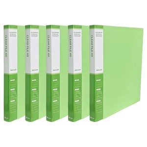 영오 웰메이드 클리어파일 40p, 연두, 5개