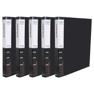 영오 웰메이드 클리어파일 40p, 흑색, 5개