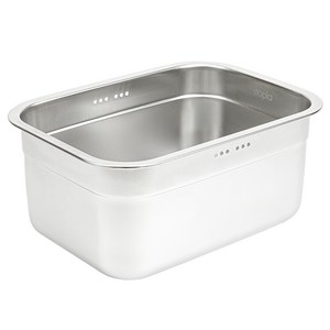 스토피아 스텐 SUS304 물빠짐 다용도 사각 설거지통 10L, 1개, 실버